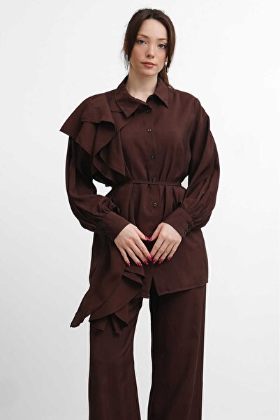 salisburys Σετ παντελόνι και πουκάμισο με βολάν στο πλάι για γυναίκες Molly N...