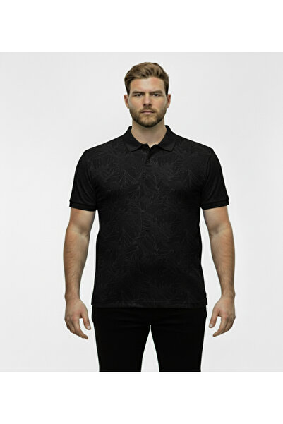 Grand Lavita Plus Size Patterned Polo Neck T-Shirt