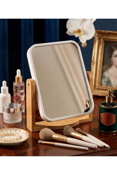 TARIK HOME Ξύλινος επιτραπέζιος καθρέφτης μακιγιάζ με βάση από μπαμπού - Διακ...