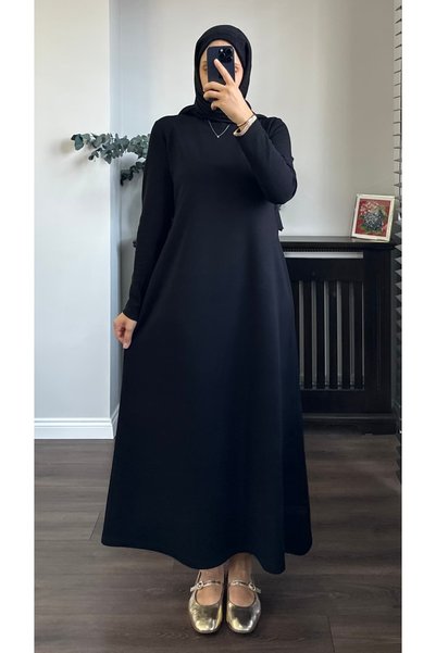NOVEN Modal Long Sleeve Flared Dress