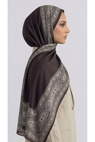Karaca Chain Pattern Cotton Shawl - Aci Brown