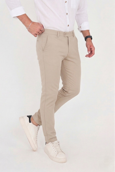 BROCARD Men's Comfort Slim Fit Stretch Woven Fabric Trousers