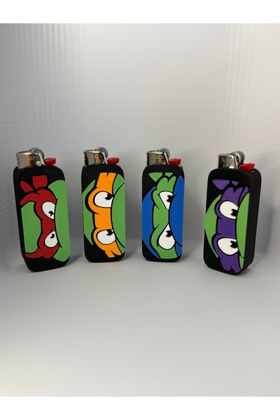 Nomika Design Ninja Kaplumbağa 4lü Set Kılıf Koleksiyonluk Hediyelik Özel Tas...