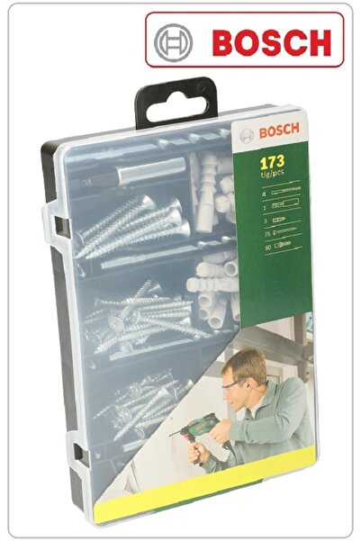 Bosch SABİTLEME SETİ 173 PARÇA (2607019511) (DÜBEL,VİDA,VİDALAMA UCU,MATKAP U...