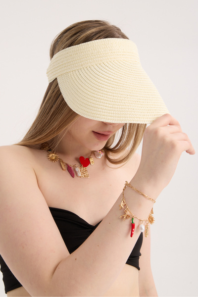 Moda Days Γυναικείο καπέλο από ψάθινο υλικό με ρυθμιζόμενο γείσο, καλοκαιρινό...