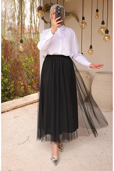 sefamerve Λιτή φούστα - Μαύρο - Maxi