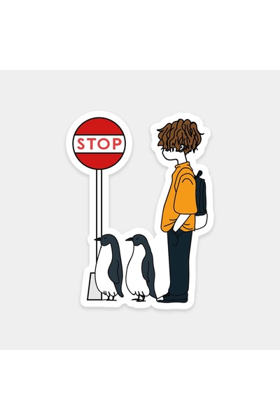 The Sticker Story. Penguin Crossing Sticker
