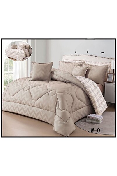 Moon مفرش الصيف الانيق بنفرين 8قطع شكل هندسي متناسق الوجهين