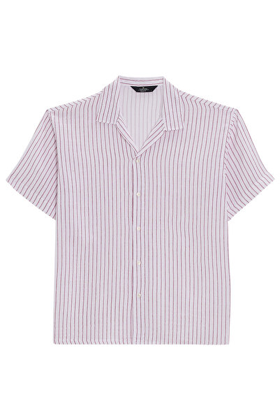 Tudors Ανδρικό πουκάμισο Relax Fit με άνετη εφαρμογή, κοντό μανίκι, ριγέ μουσ...