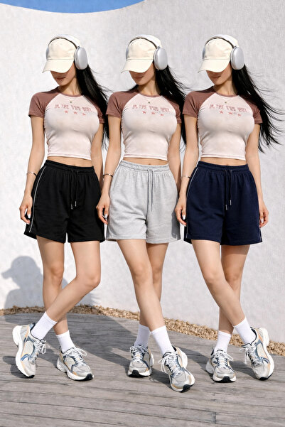 De Carte Γυναικεία Premium Μαύρα+Γκρι+Ναυτικά Μπλε 3-τεμάχια Πακέτα με Φλις Σ...