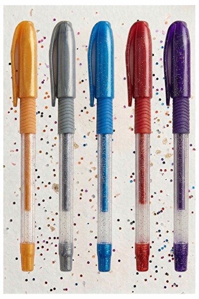 Artlantis Glitter Gel Pen 5 Colors 1.0mm Fluent Writing Pensan Glitter Gel Pe...