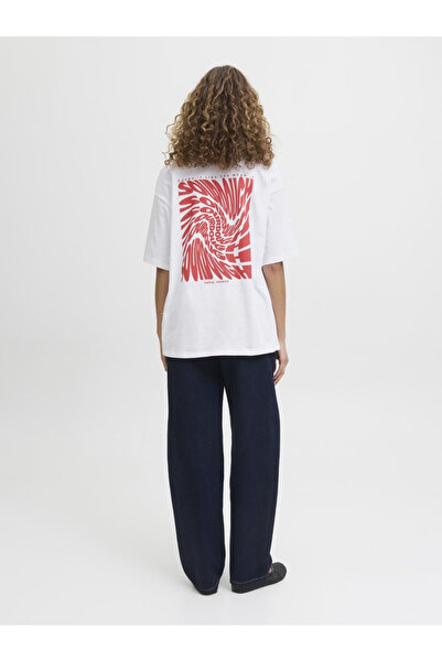 ZAVIXO Γυναικείο μπλουζάκι με στάμπα, oversized, 100% βαμβάκι |   Άνετο κοντο...