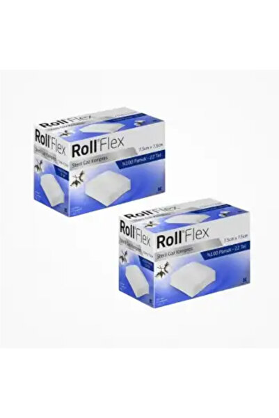 Roll Flex 7.5cmX7.5cm Steril Gaz Kompres Spanç (22 Tel) 100'lü Kutu - 2 Kutu ( 1 ADET )