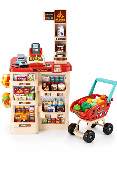 OEM Παιχνίδι σούπερ μάρκετ για παιδιά με καρότσι και 48 αξεσουάρ, φώτα και ήχ...