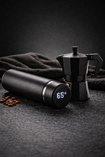 Artopio 3 Cup Moka Pot Kahve Makinesi + 500 ML Dijital Göstergeli Termos | Ka...