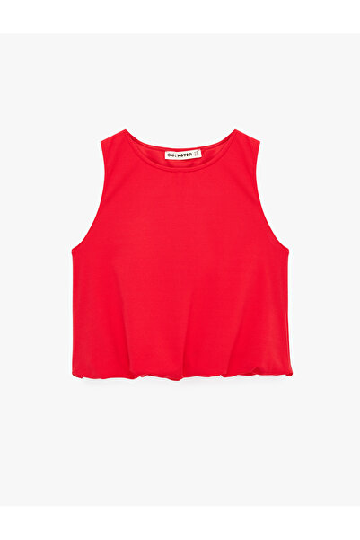 Koton Slim Fit Crepe Fabric Crew Neck Sleeveless Blouse