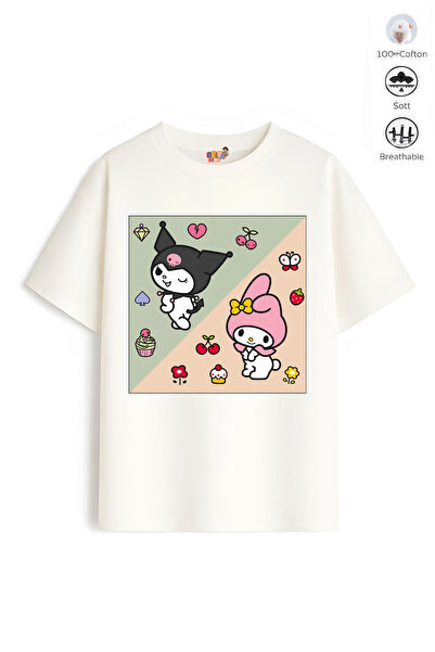 Belya Kids Wear Girl's Full-Fit Kur Design 21 Oversize T-Shirt