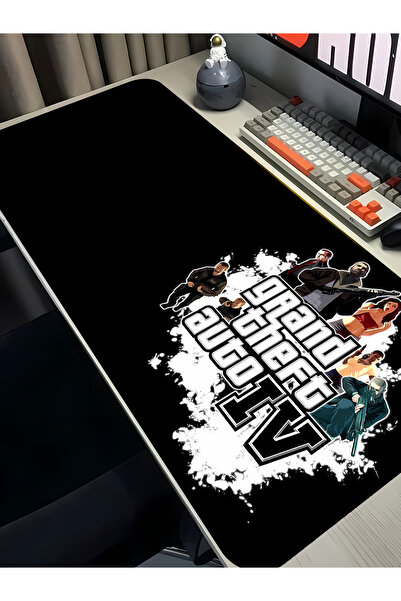 Charmbi Mousepad για gaming με θέμα GTA IV 40x90, Αντιολισθητική βάση, Μεγάλο...