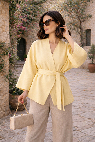 SevdeUgur Γυναικείο κιμονό με λεπτομέρεια ζώνης
