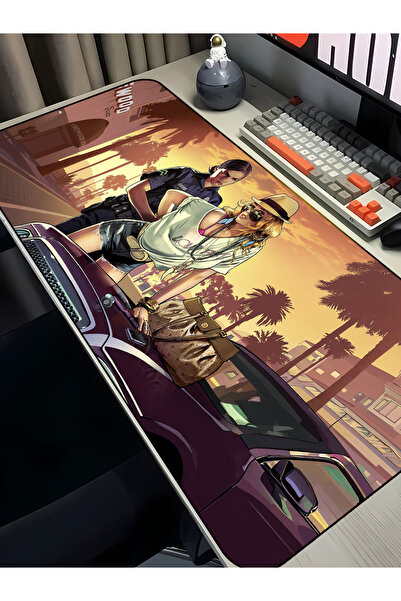 Charmbi GTA V Θεματικό Mouse Pad Gaming 40x90 XXL, Μεγάλο Χαλάκι Γραφείου, Αν...