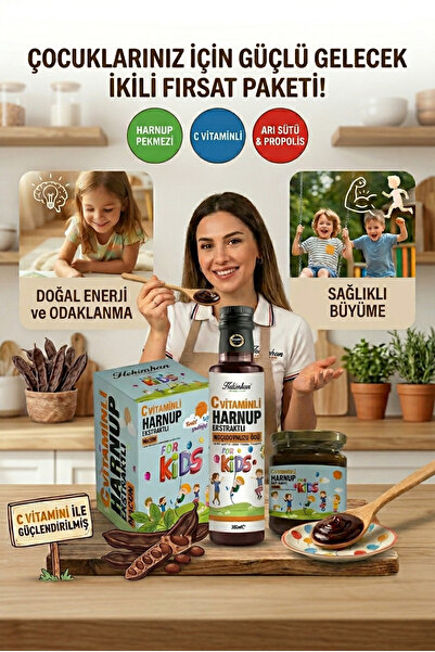 hekimhan bitkisel Çocuklara Özel C Vitaminli Harnup Pekmezi & Propolisli Arı ...
