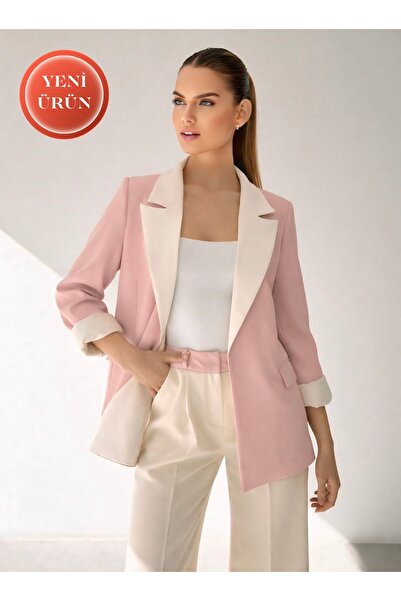 ossons Σακάκι μπλέιζερ με διακοσμητικά στοιχεία σε αντίθεση χρώματος, παντελό...