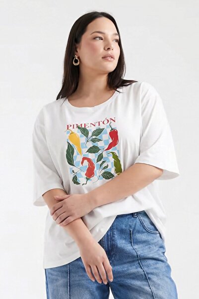 The Champ Clothing Γυναικείο μπλουζάκι διπλού oversize με στάμπα Pimentón σε ...