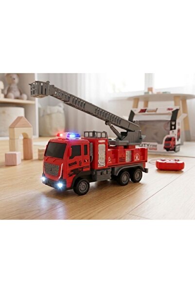 ARAD PRO Uzaktan Kumandalı Işıklı Şarjlı City Fire Truck İtfaiye Arabası 1:16...