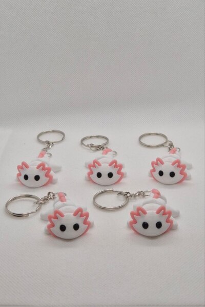 3DAtölyeMaker Flexible Axolotl Keychain 5 Pieces