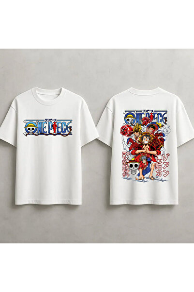 STİL-X Tricou oversize unisex, 100% bumbac, imprimat cu anime One Piece