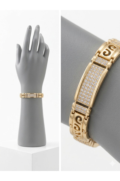 OEM Βραχιόλι Lux Elegance - Γνήσιο Σχέδιο με Ζιργκόν και Διακοσμητικούς Κρίκο...
