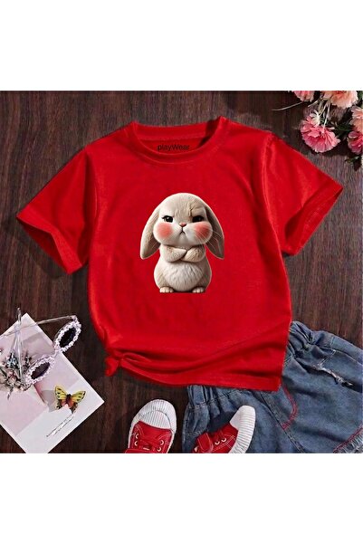 playwear Μπλουζάκι unisex για παιδιά με στάμπα Pink Cheek Rabbit, 100% παιδικ...