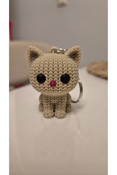 Örgü Desenli Kedi Anahtarlık