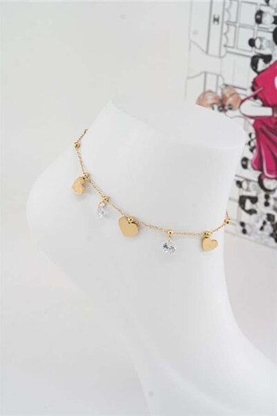 By Zeyna Aksesuar Women's 316 L Tarnishproof Anti Allergenic Steel Anklet