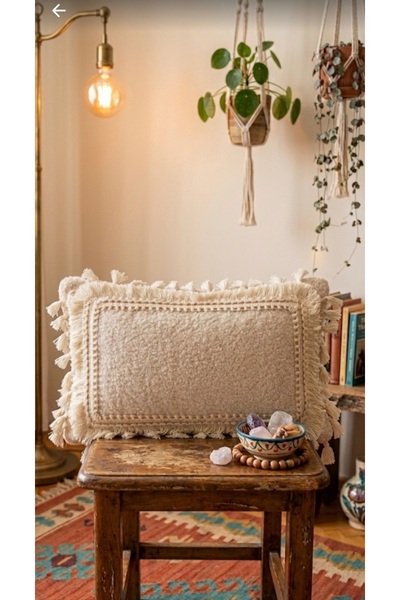 oiphome Κάλυμμα μαξιλαριού μποέμ 50x30 εκλεκτό μοντέλο ποιοτικό τέντι