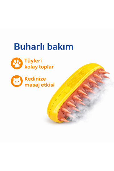 Kotenart مشط القطط بالبخار - فرشاة فعالة لجمع الشعر وتدليك الحيوانات الأليفة