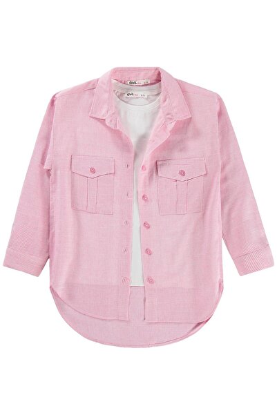 Civil Girls Πουκάμισο με διπλές τσέπες και ρίγες για 10-13 ετών - Ροζ