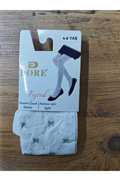 Dore Girl's Mus Socks with Glitter Print and Bow Pattern Micro 50 Den Pantyhose