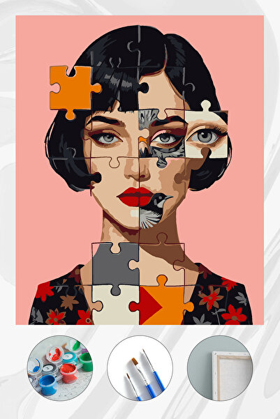 Parloran Sayılarla Boyama 40x50 cm Tuval Seti - Boyaları Ve Fırçaları Dahil -...