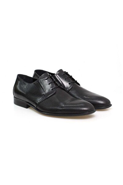 FRANCO CALVANI Black Color Lace-Up Genuine Leather Men's Leather Sole Shoes