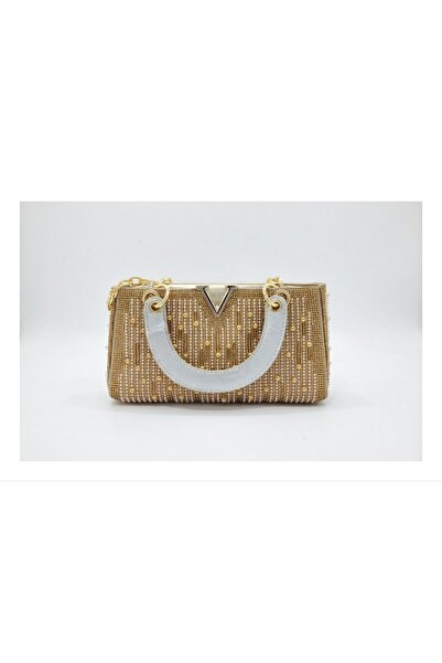 silora Luxury Evening Clutch Bag Hand-Embellished Pearls & Crystal Beads - Cl...