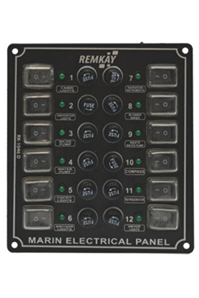 REMKAY Tekne & Karavan 12li Switch Sigorta Paneli
