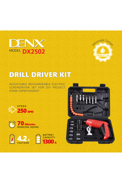 Dinx مفك براغي كهربائي قابل لإعادة الشحن للاستخدامات المنزلية والأعمال اليدوية