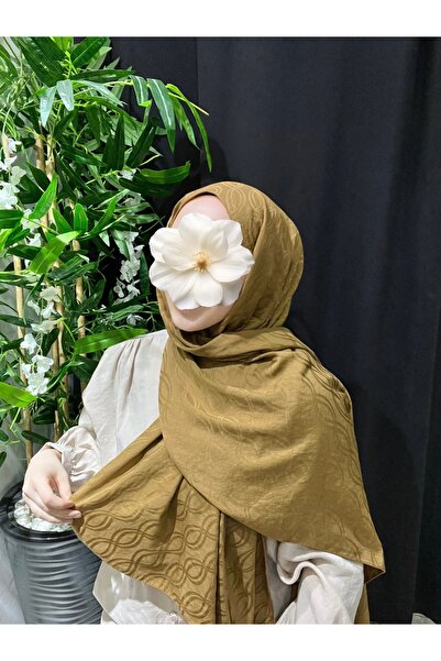 Velora Scarf Badem Desen Premium Jakar Şal | Hardal Sarısı