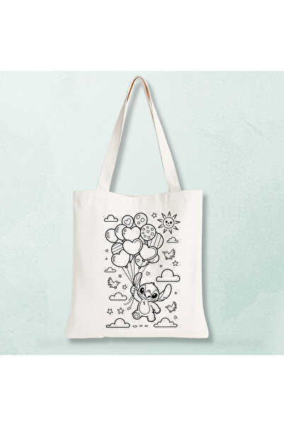 Cemira Stitch Boyanabilir Bez Çanta - Çocuklar İçin Eğitici Hobi Boyama Çantası
