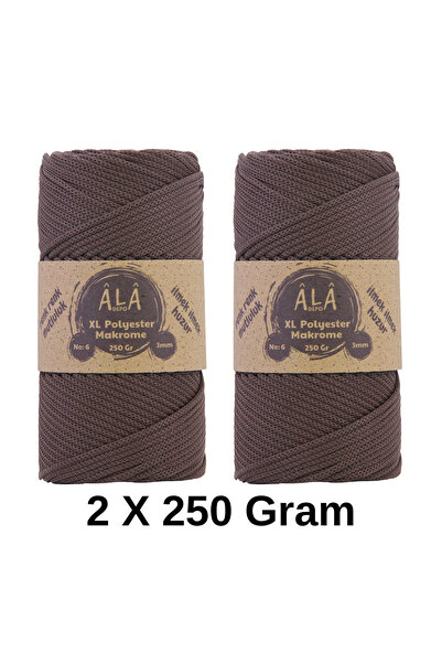 aladepo 2 Adet XL Polyester Makrome No:6 (Kalın) Çanta İpi 2x250 Gram (Toplam...