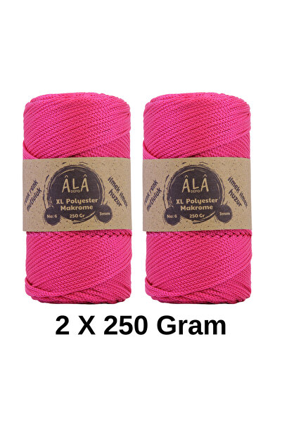 aladepo 2 Adet XL Polyester Makrome No:6 (Kalın) Çanta İpi 2x250 Gram (Toplam...