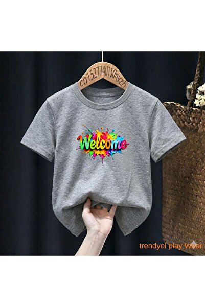 playwear Welcome Τυπωμένο 100% παιδικό unisex μπλουζάκι 5 6 -7 8-9 10 -11 12 ...