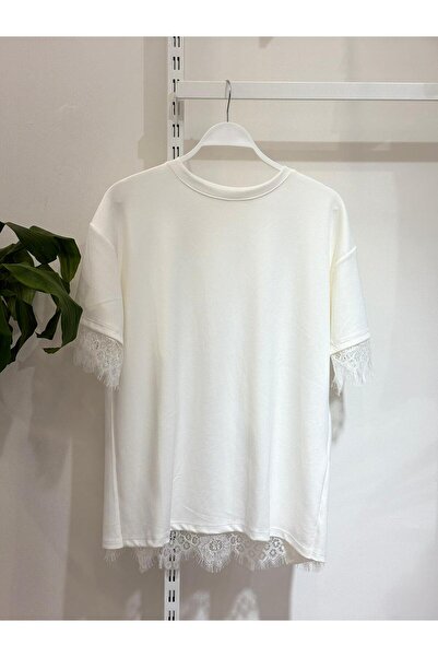 IŞILDA FASHION Μπλουζάκι με δαντέλα στην πλάτη και λεπτομέρειες στον ώμο