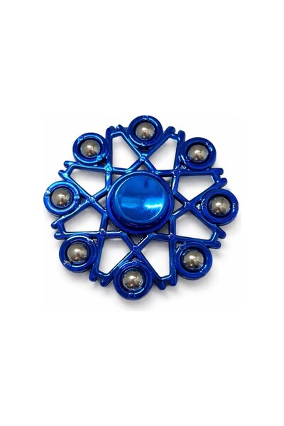 BAMTEBİ Metal Stres Çarkı Mavi 4 Farklı Desen Fidget Spinner Stres Atıcı ve R...